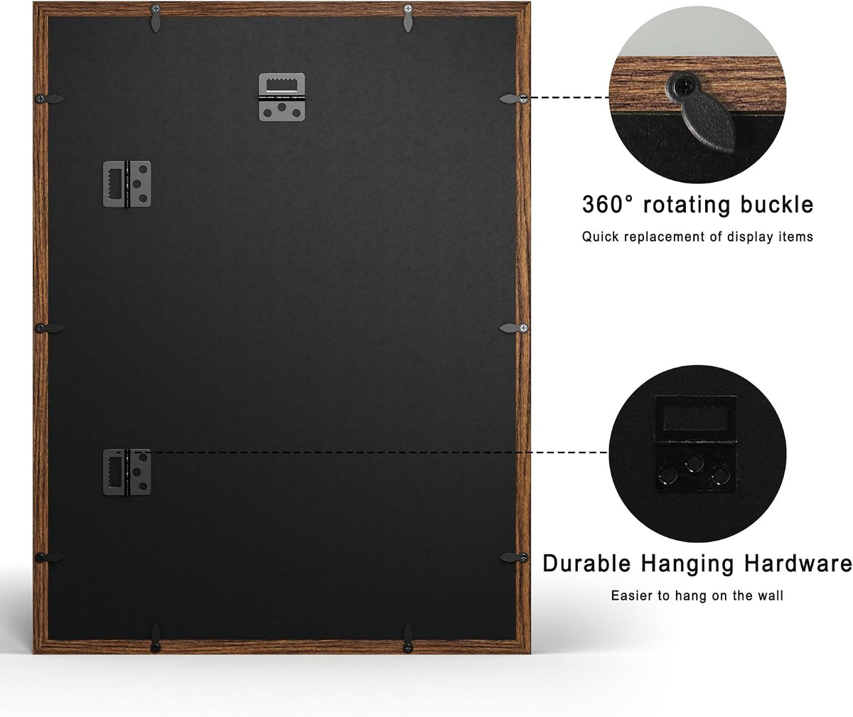12x16 Large Shadow Box Picture Frame Display Case with Soft Linen Back, Brown Wooden Memory Shadow Box Frame with