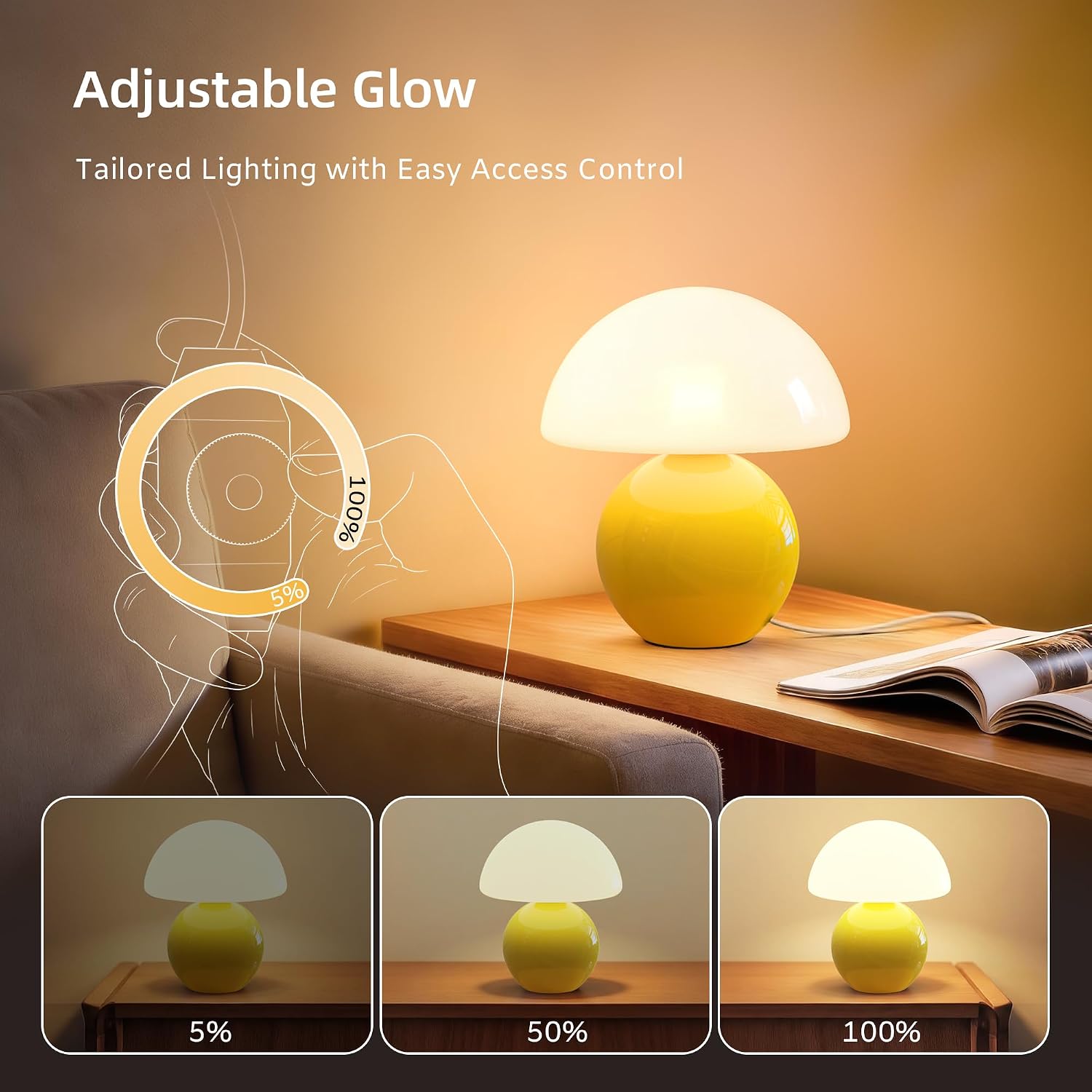 Mushroom Lamp Desk Lamp / Yellow