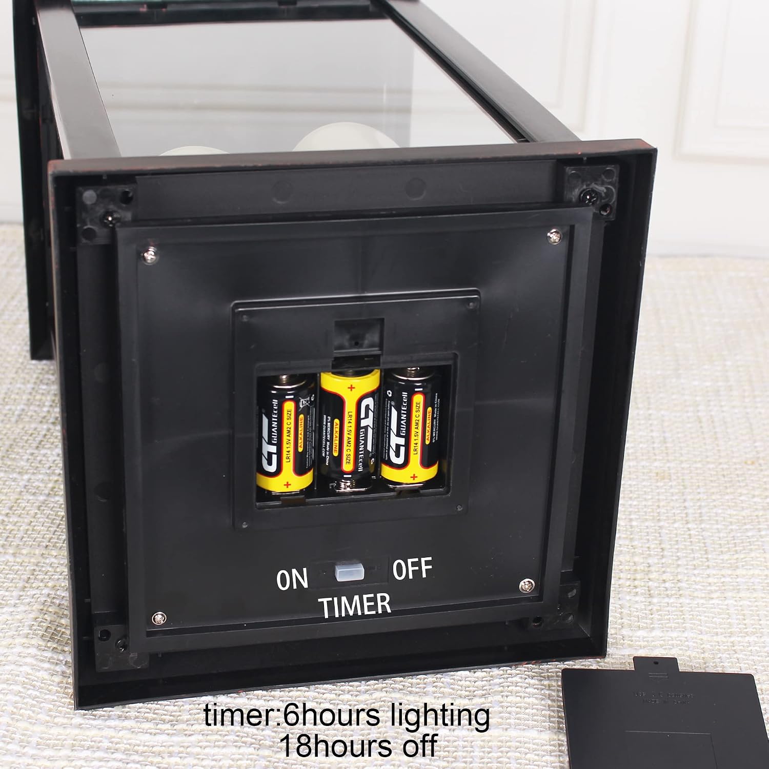 1Pack Decorative Lantern 24.80" H with Dancing Flame LED Timer Candle,ON/Off/Timer LED Candle with 6hours,Hanging