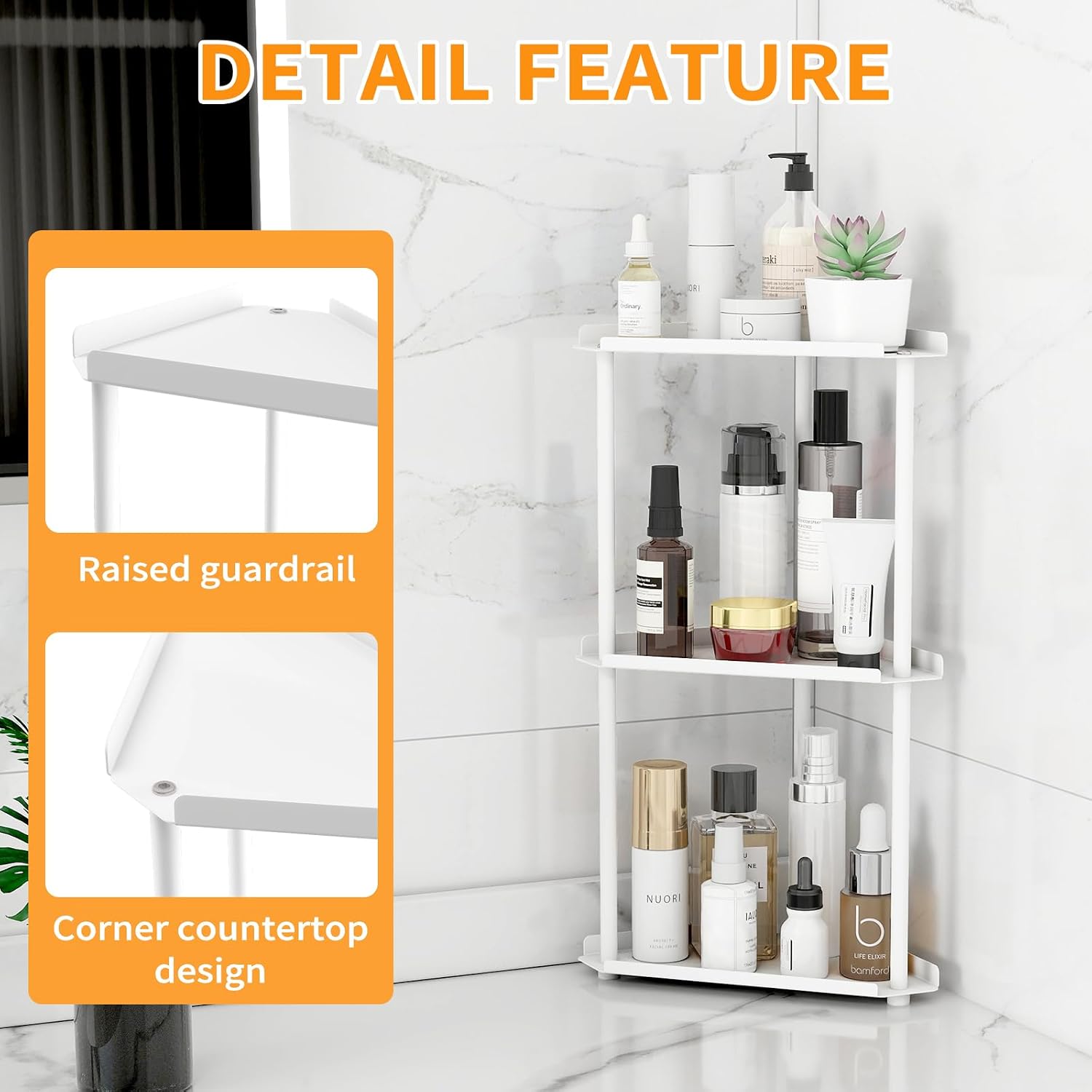 Makeup Countertop Organizers / White 3 Tier
