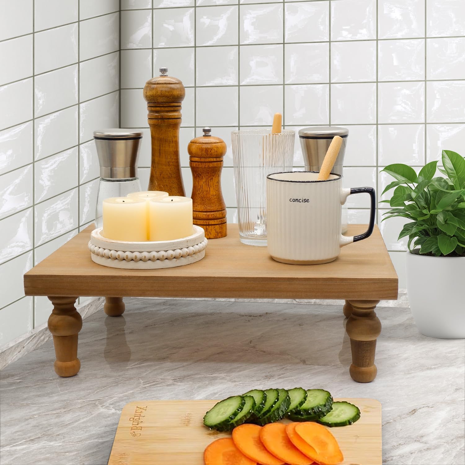 Farmhouse Pedestal Stand / Wood