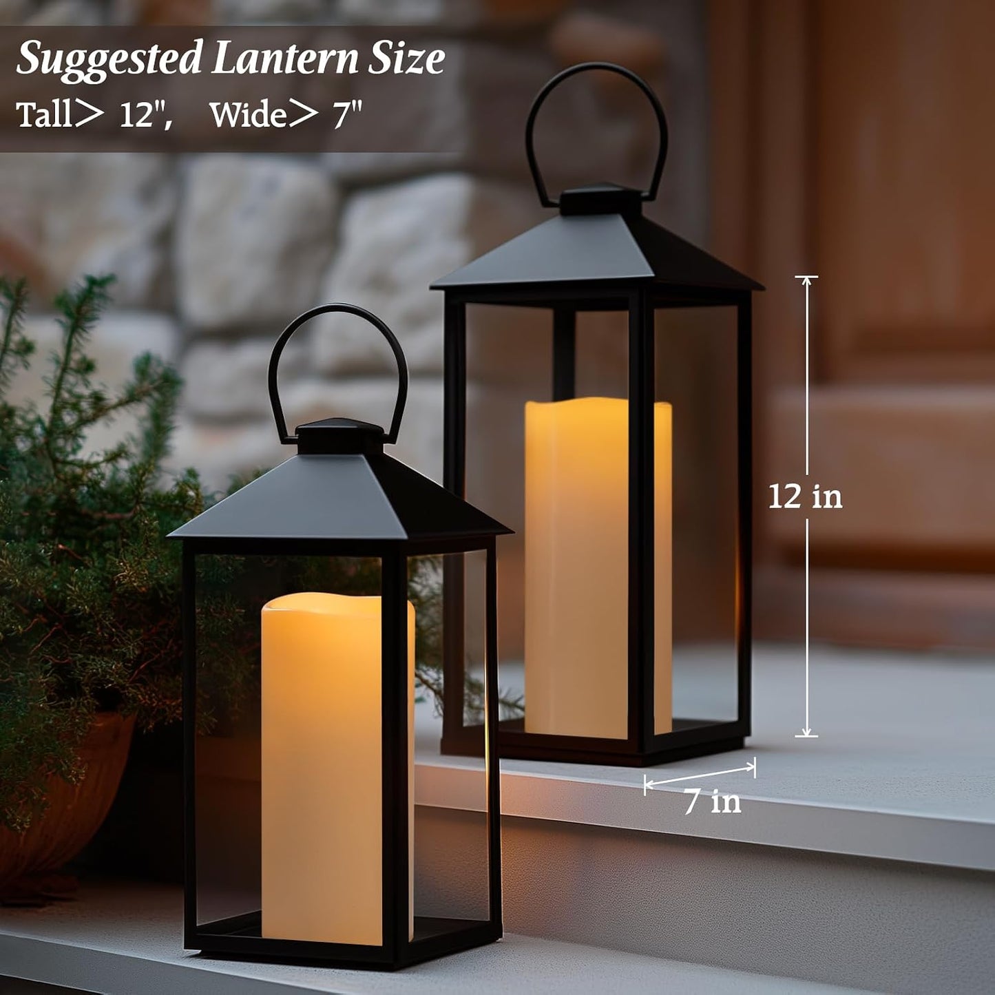 10" x 5" Waterproof Outdoor Flameless Candles Battery Operated LED Flickering Pillar Candles with Remote and Timer for