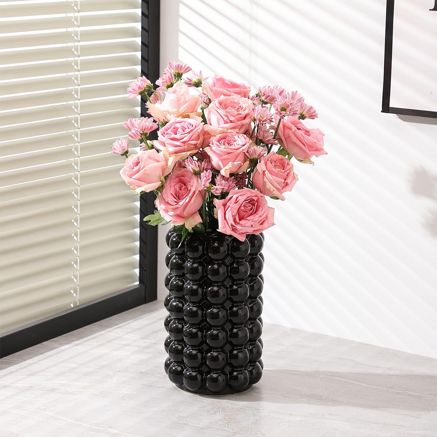 Modern Vases / Ceramic Vase for Flowers / Black / Large