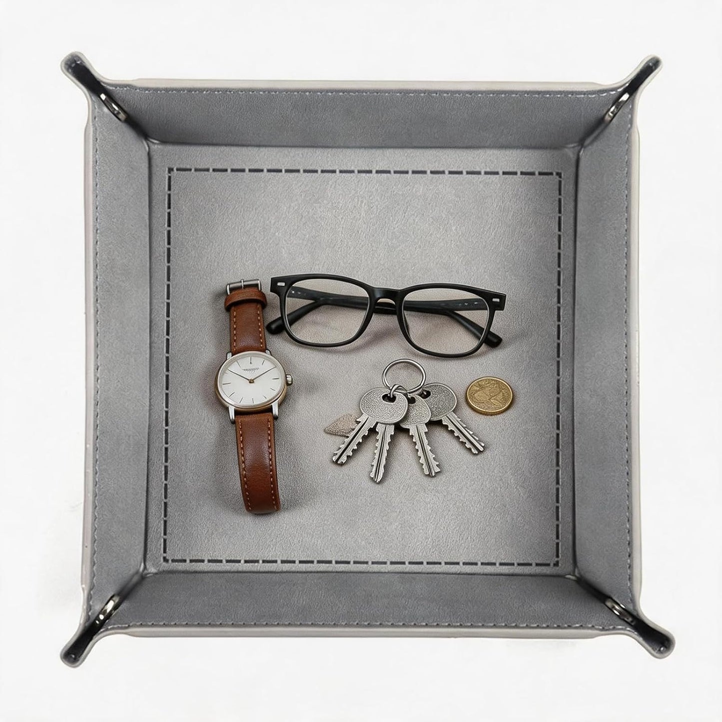 Valet Tray Desktop Storage Organizer / Gray