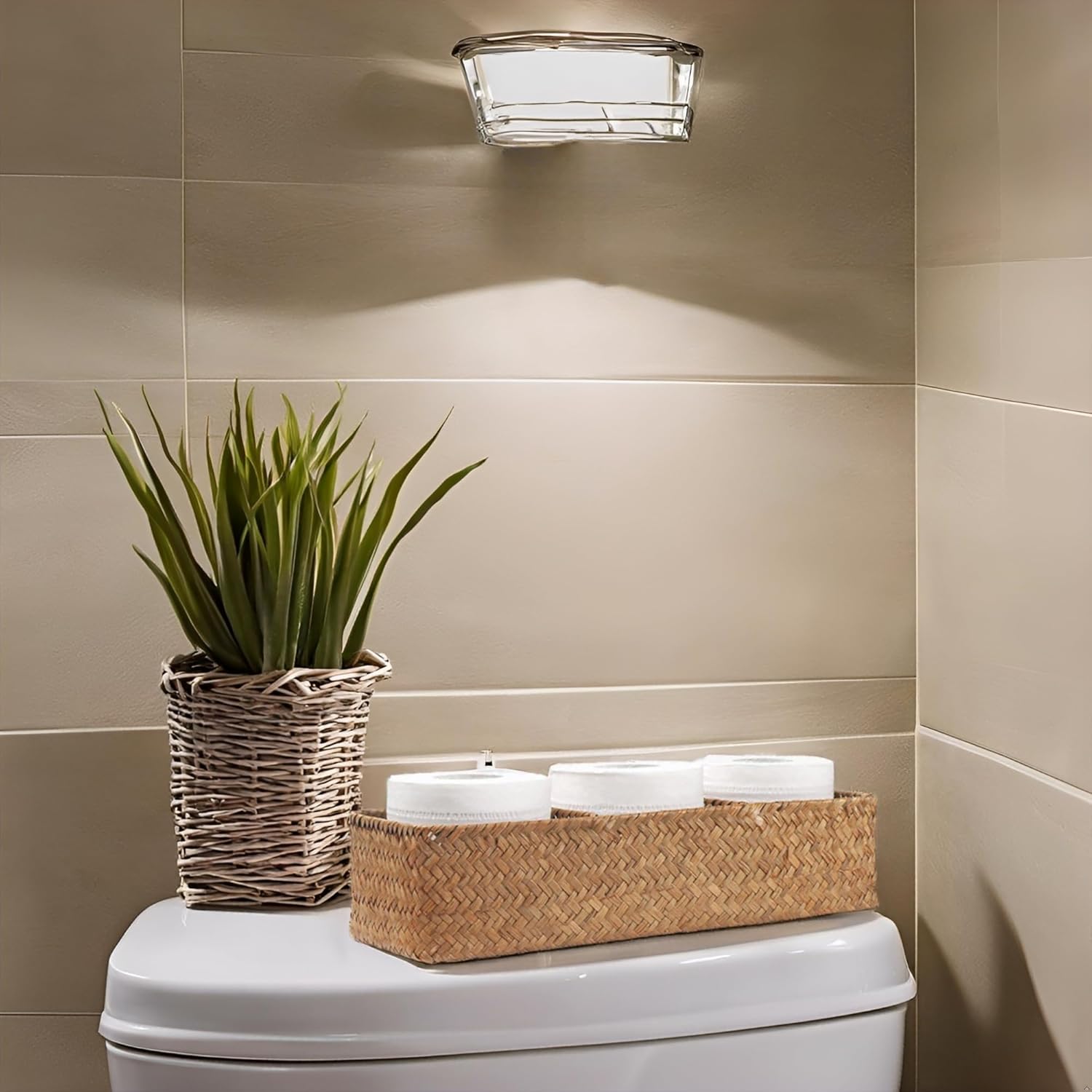 Woven Storage Basket / Natural / 16.5 x 5.5 x 3.5