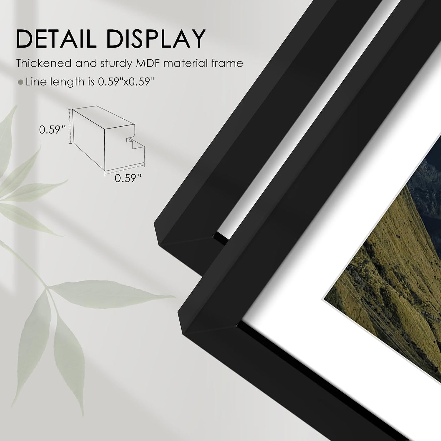 11x17 Picture Frame Sef of 10, for Wall Gallery Decor, Black | Display Pictures 8x12 with Mat or 11 x 17 Without Mat