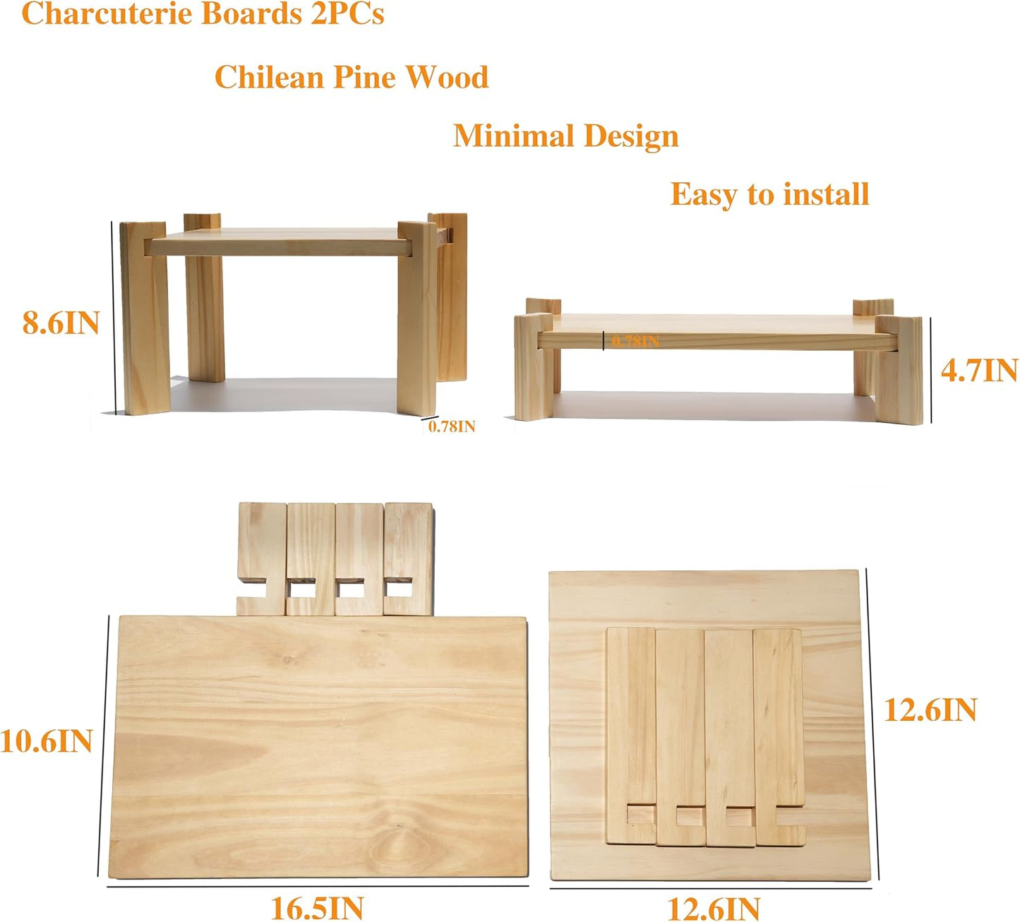 Wooden Display Risers / Wood / Set of 2