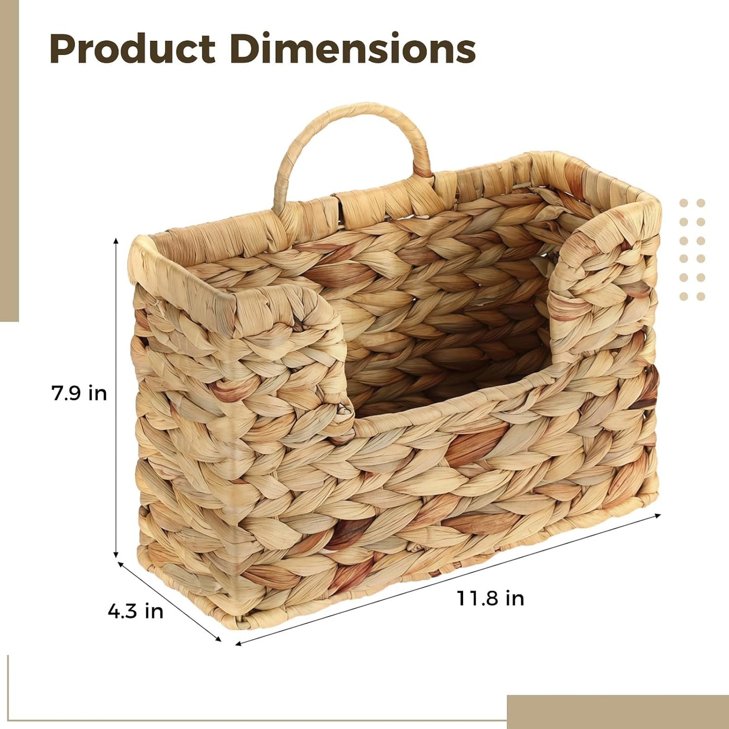 Woven Water Hyacinth Wall Basket / Natural