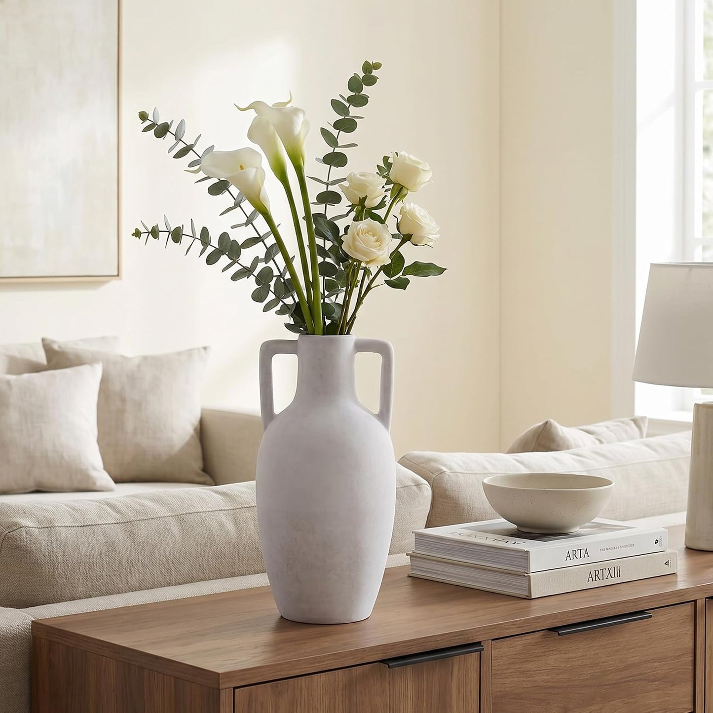Ceramic Flower Vase / 12.8 In - White / 12.8 Inch