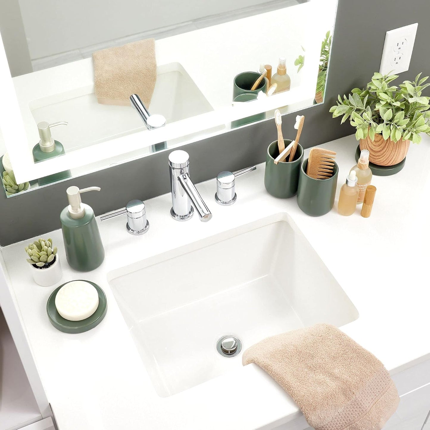 Ceramic Earth Collection Ceramic Bar / Moss / Soap Dish