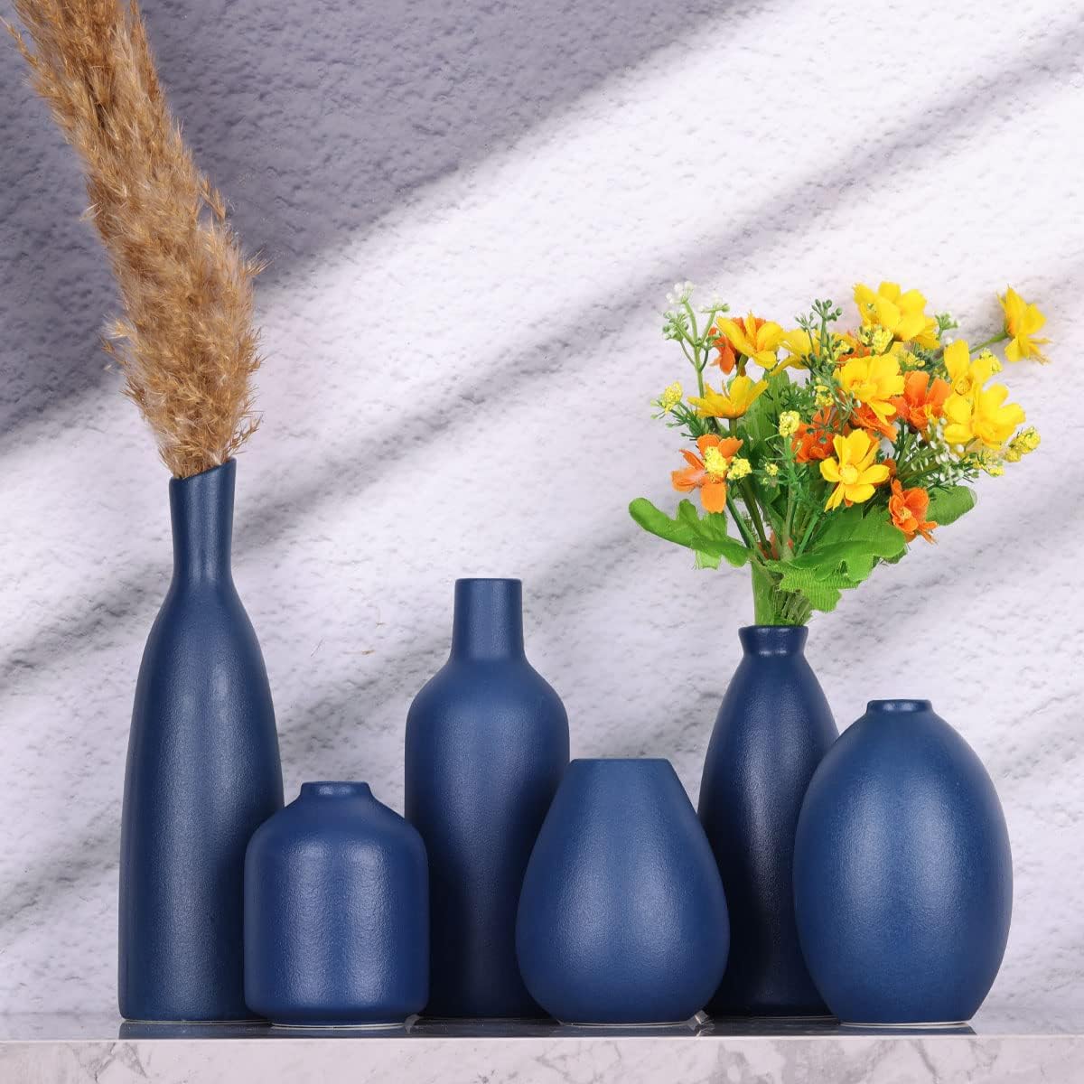 Blue Ceramic Vase / Blue Set / Set of 6