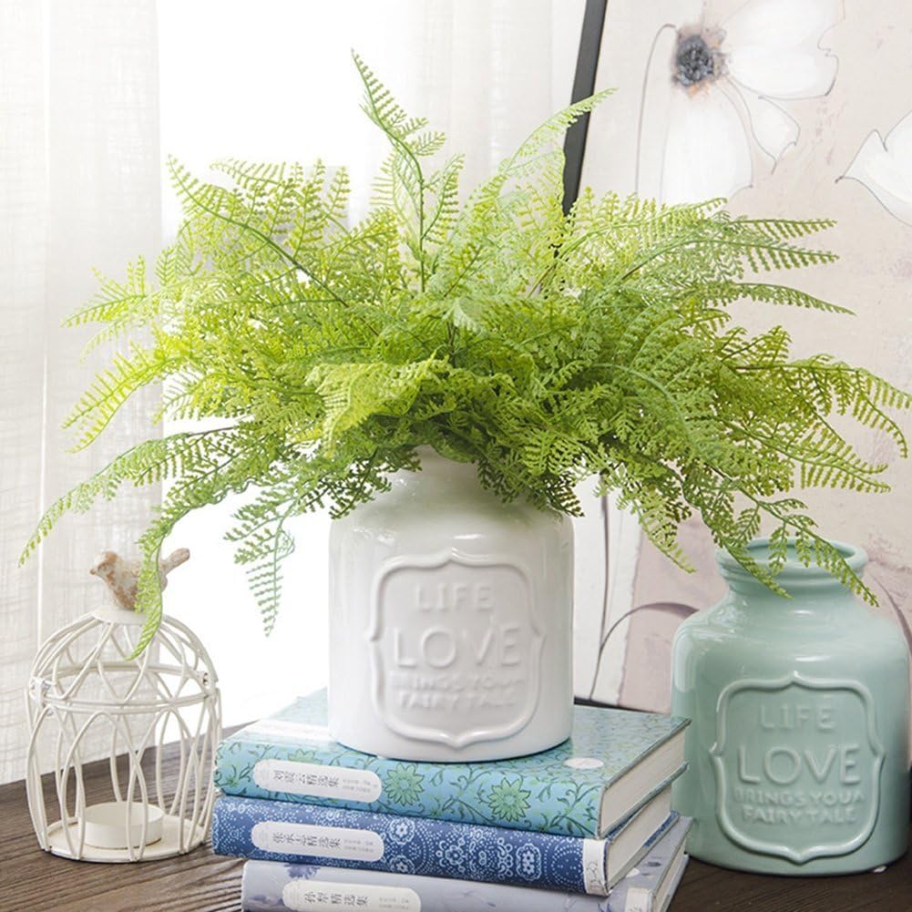 Plastic Persian Grass Fake Plants Wedding Indoor Outdoor Home Garden / Fern Leaves / Set of 2