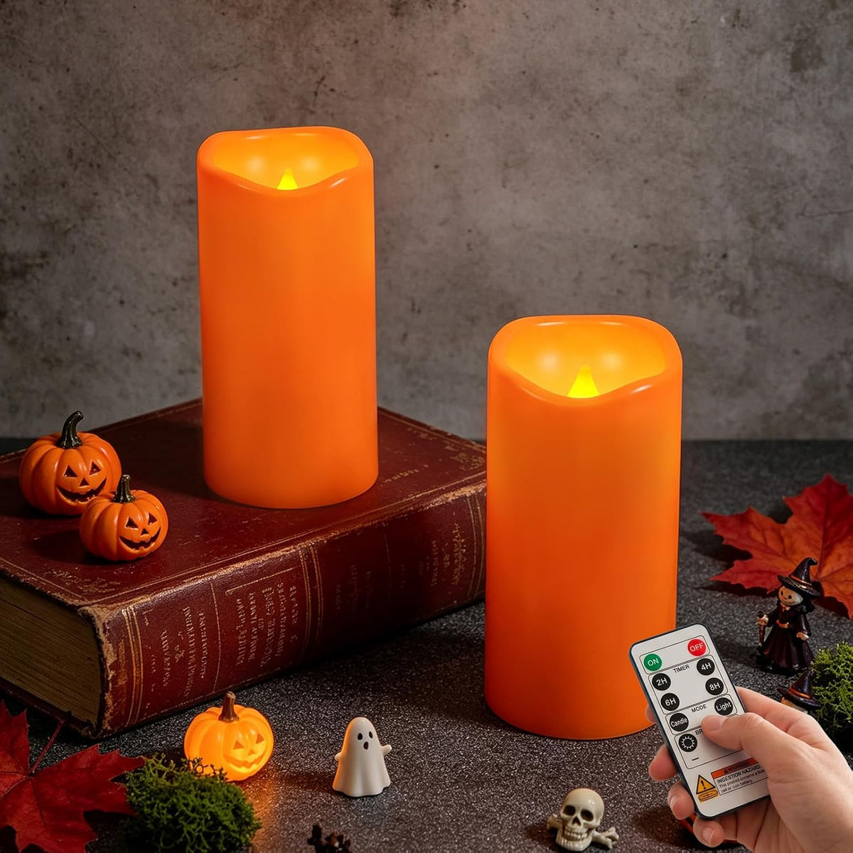 Amagic 3"x6" Flameless Candles, Waterproof LED Pillar Candles, Set of 2