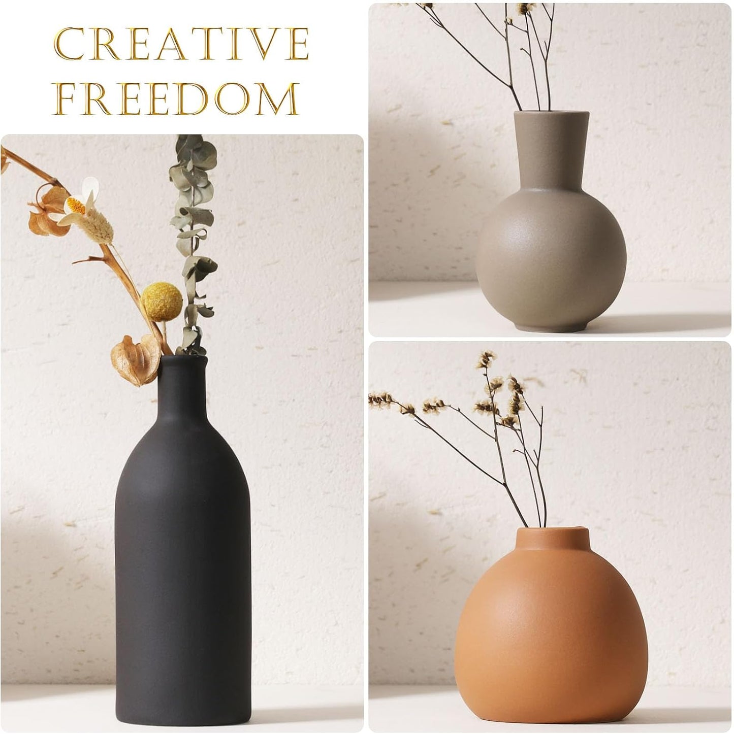 Ceramic Vase / Handcrafted Ceramic Vases / Set C / Set of 3