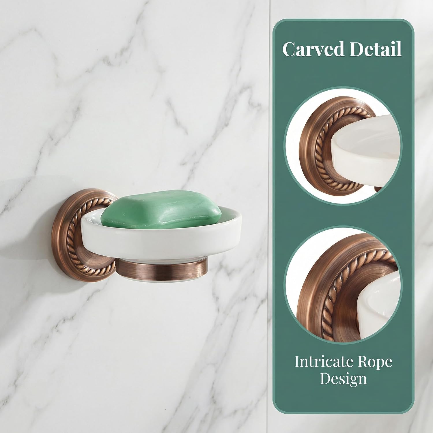 Ceramic Soap Holder Soap Tray Vintage Holder Wall-Mounted Dish Antique Dish for Shower Wall Rack
