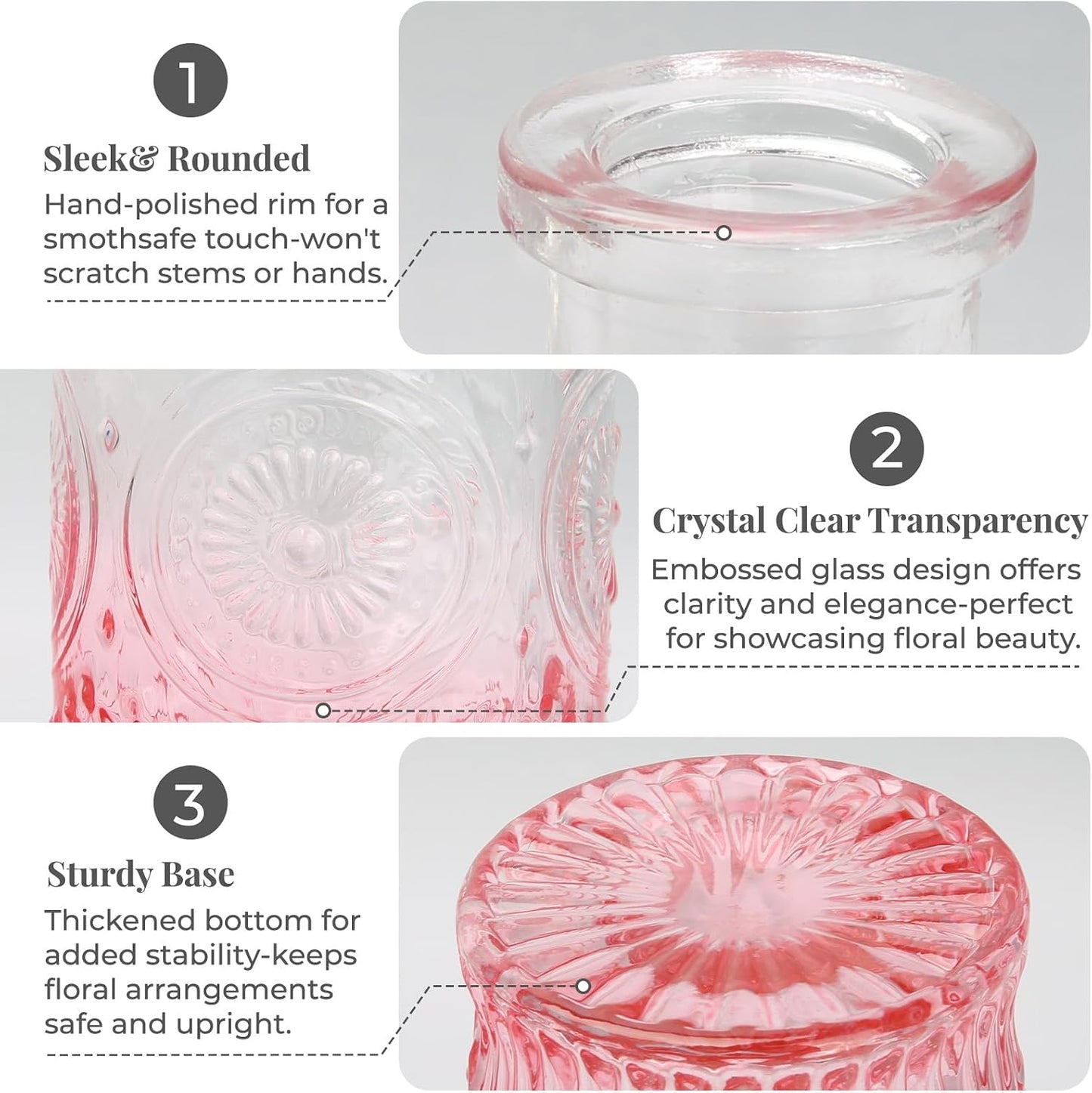 Glass Vase / Small Vase / Pink-gradient