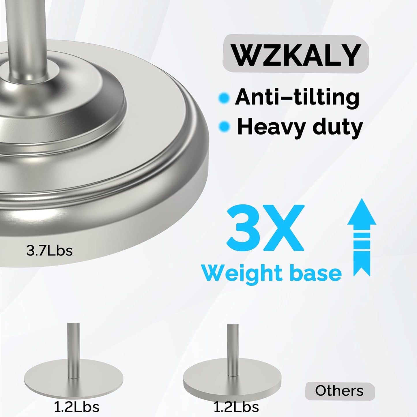 Toilet Paper Holder Stand with Storage 4 Extra Rolls, Brushed Nickel | 304 Stainless Steel, Stable Weighted