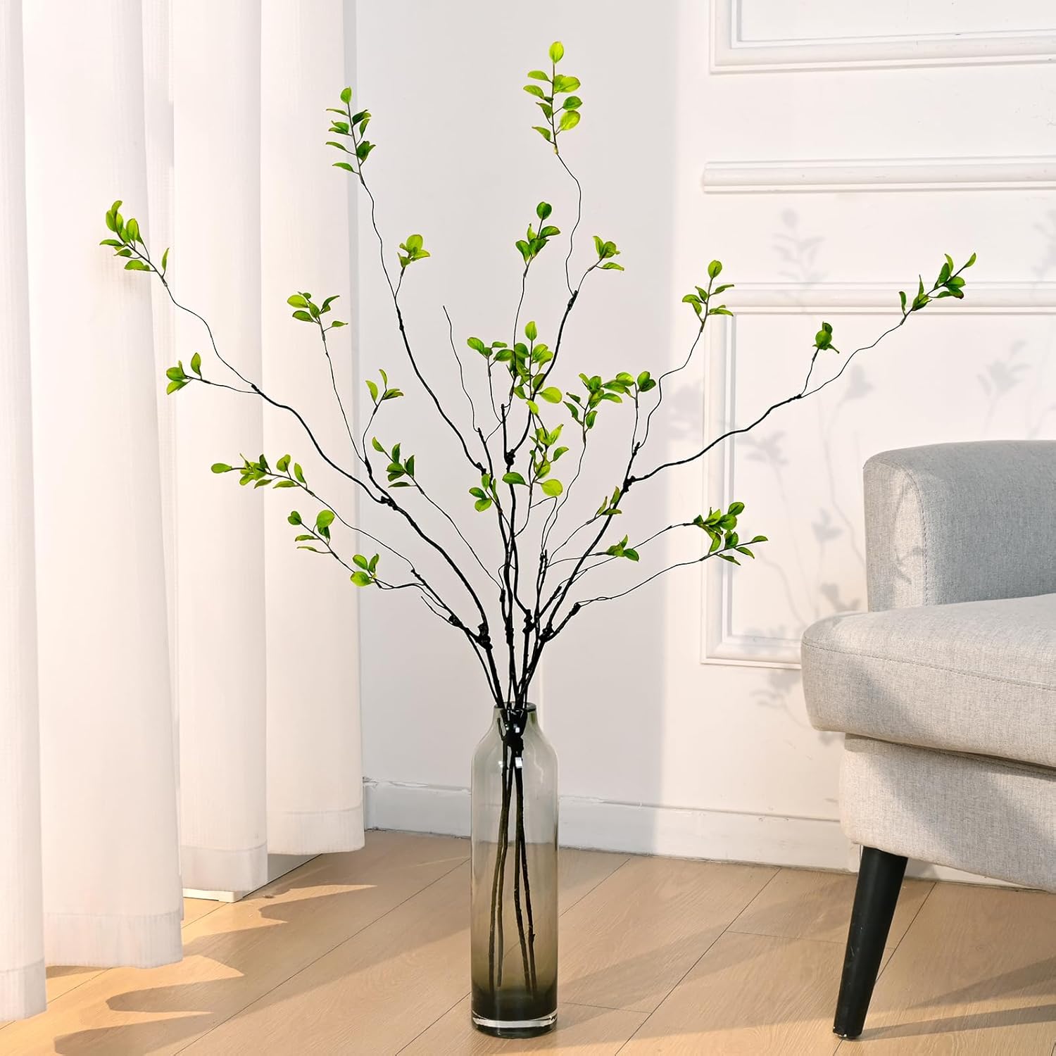 Artificial Ficus Branches for Vase / Green / 47 Inch / Set of 4