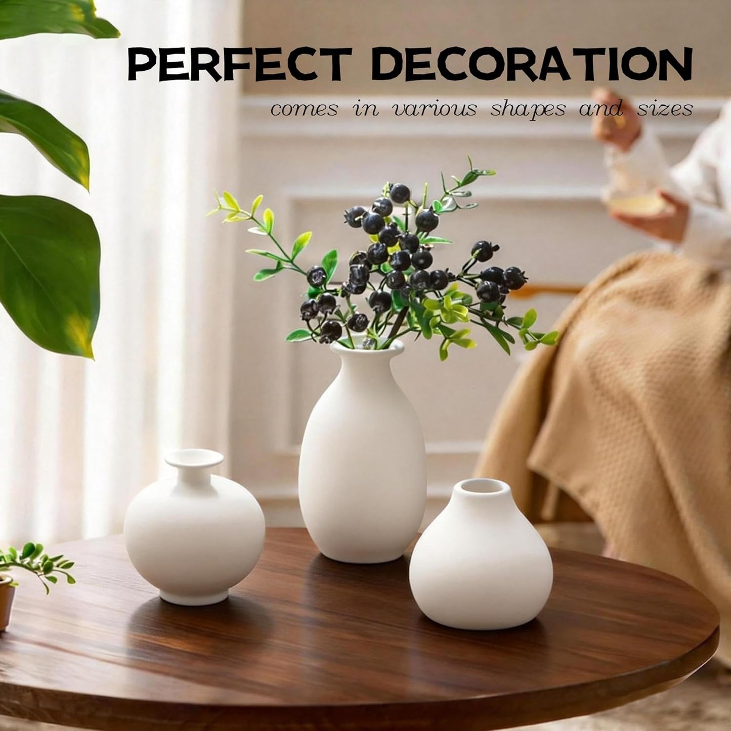 Small Ceramic Vase in Bulk / White Ceramic Vases / Set of 12