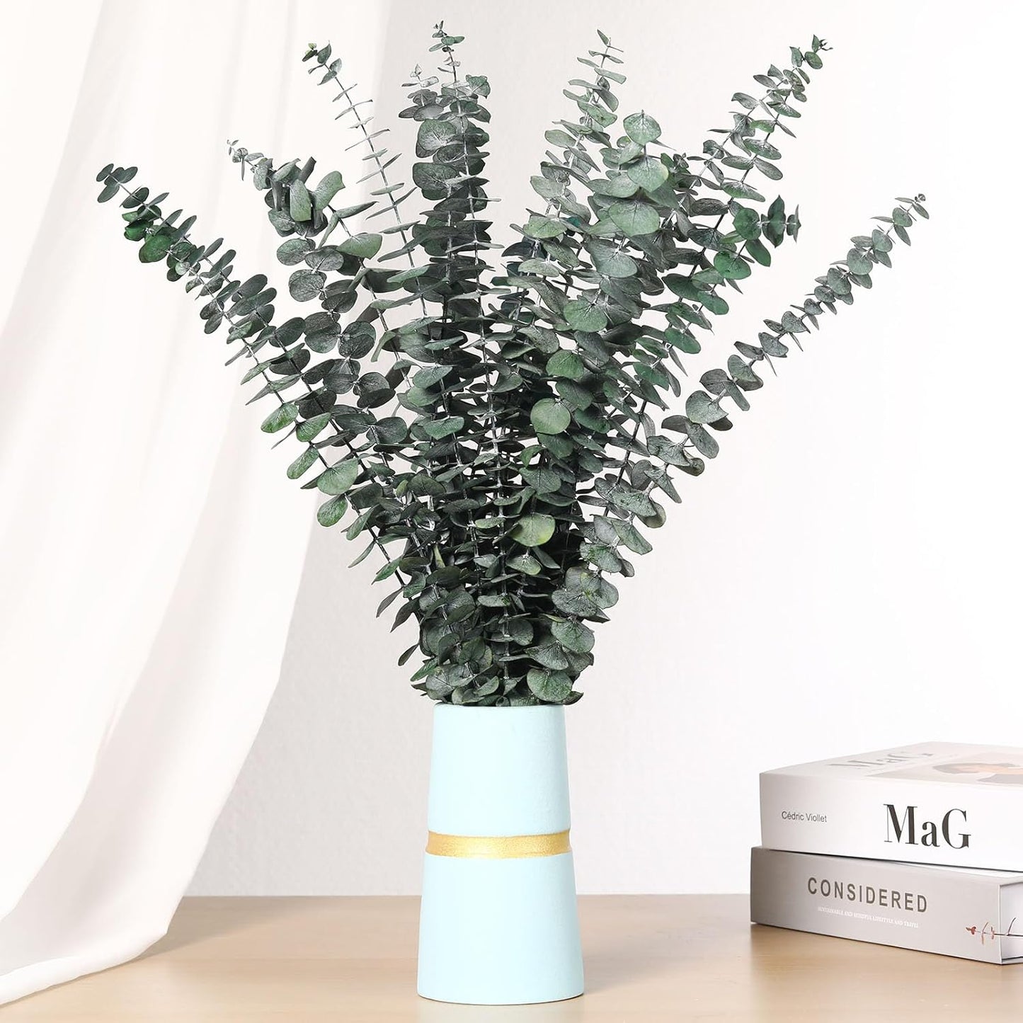 17'' Natural Real Live Greenery Eucalyptus Leaves Branches Hanging Shower / Green / Set of 20