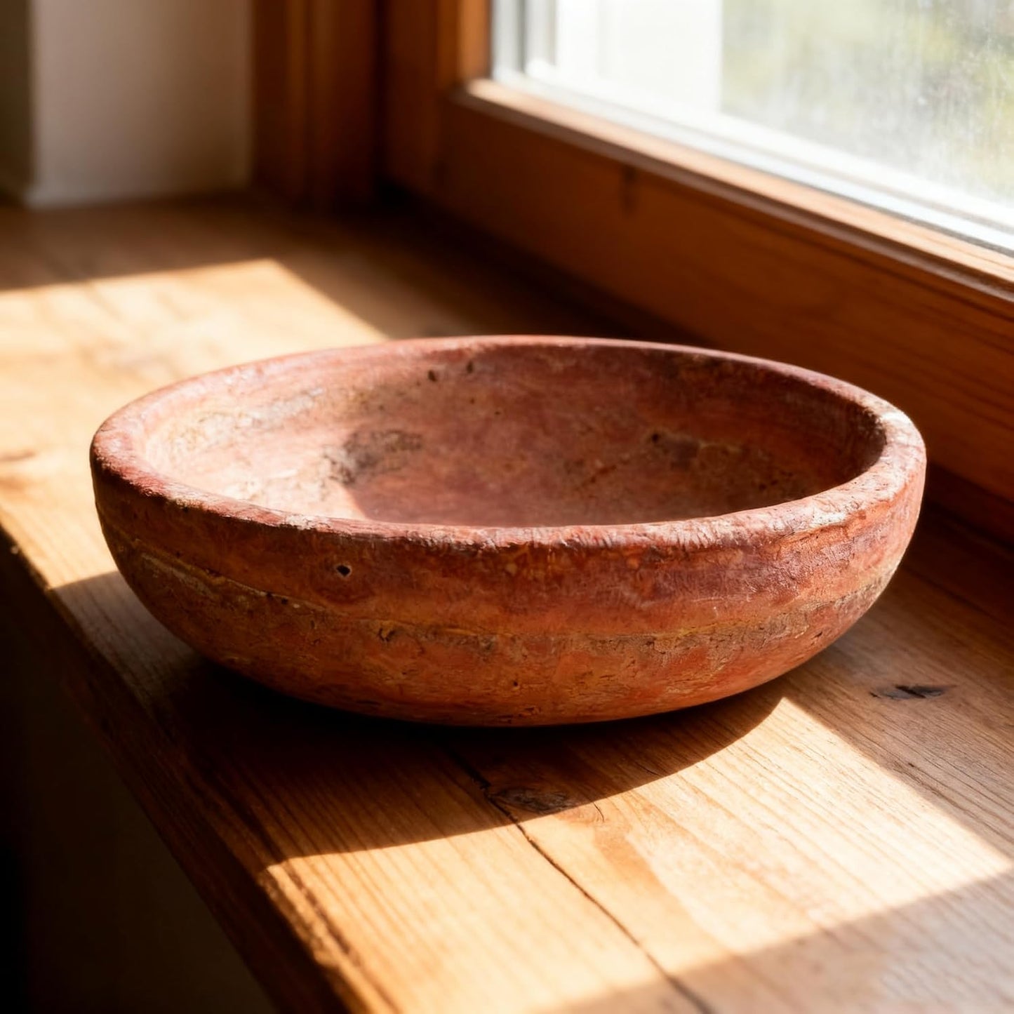 7.8" Natural Stone Centerpiece for Bohemian Entryway & Office Desk Home Decor / Red