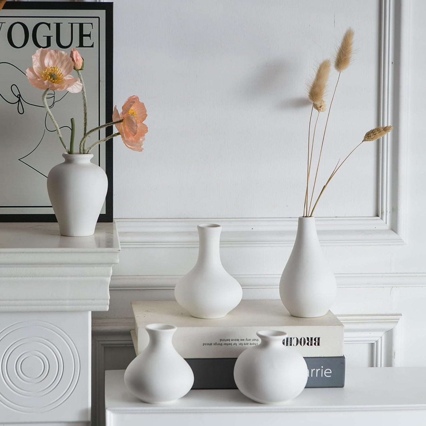 Ceramic Bud Vase / White / Set of 5