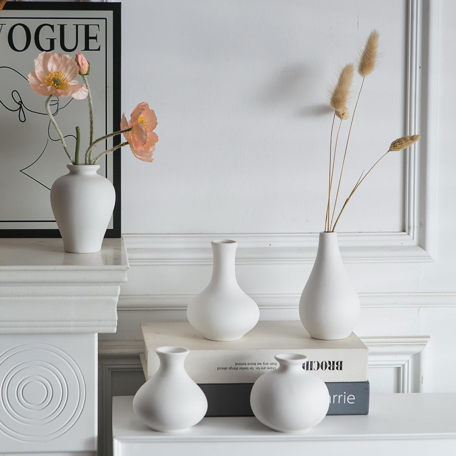 Ceramic Bud Vase / White / Set of 5