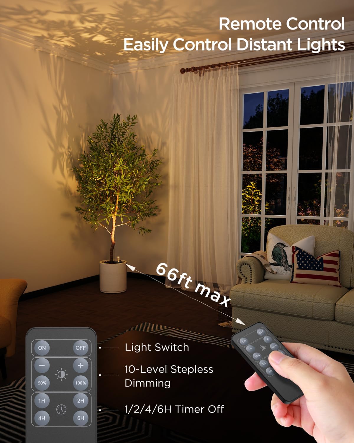 Spot Lights Indoor Led Spotlight: Rechargeable Battery Wireless Up Lights Indoor - Plants Tree Artwork Portrait Picture