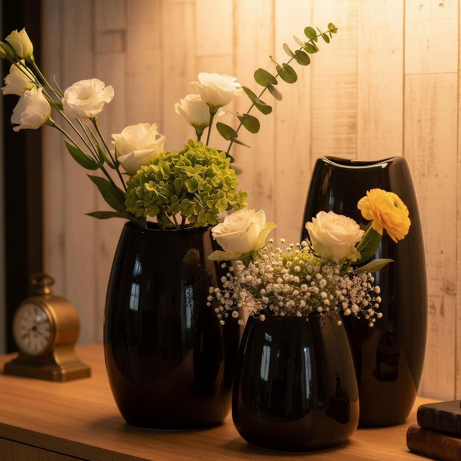 Ceramic Vase Flower Vase / Black / Set of 3