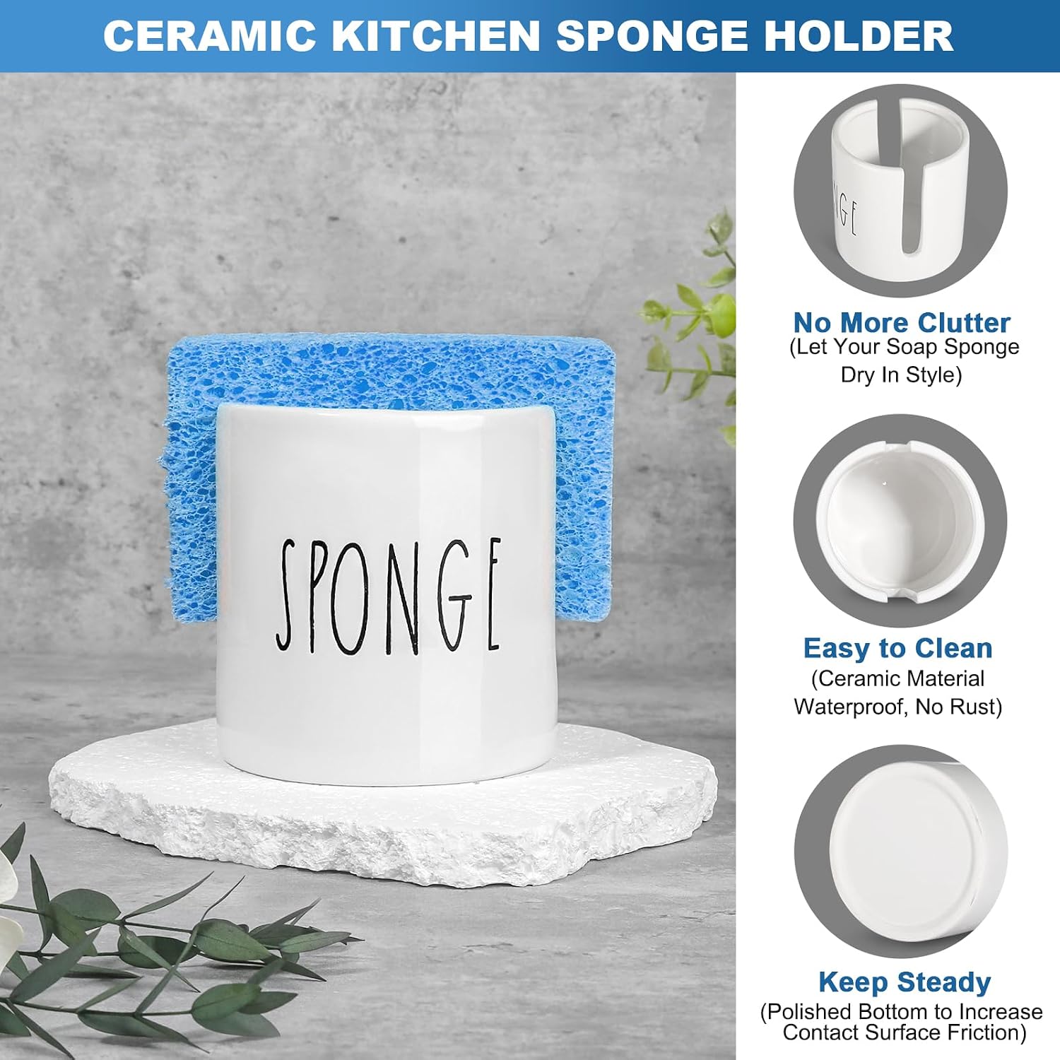 Tray / Sponge Holder / White / 3 Inch