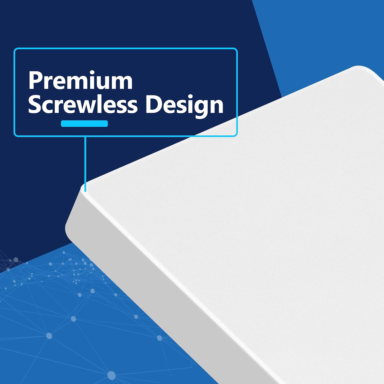 LIDER Blank Wall Plate, Screwless Design, 1-Gang, Matte White, 10-Pack | Temperature And Impact Resistant, Midsize