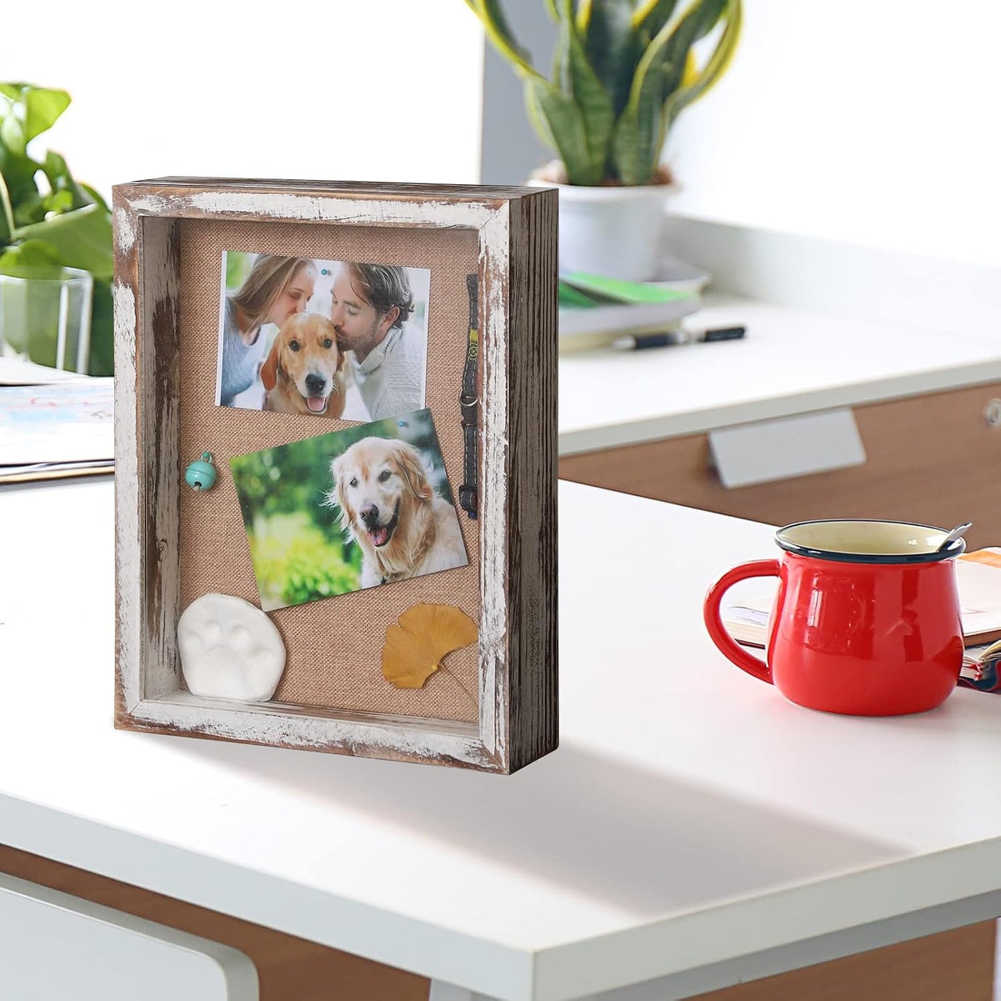11x14 Shadow Box, Large Shadow Box Frame with Door, Flowers Shadow Box Display Case with Hinge, Solid Wood Memory Box