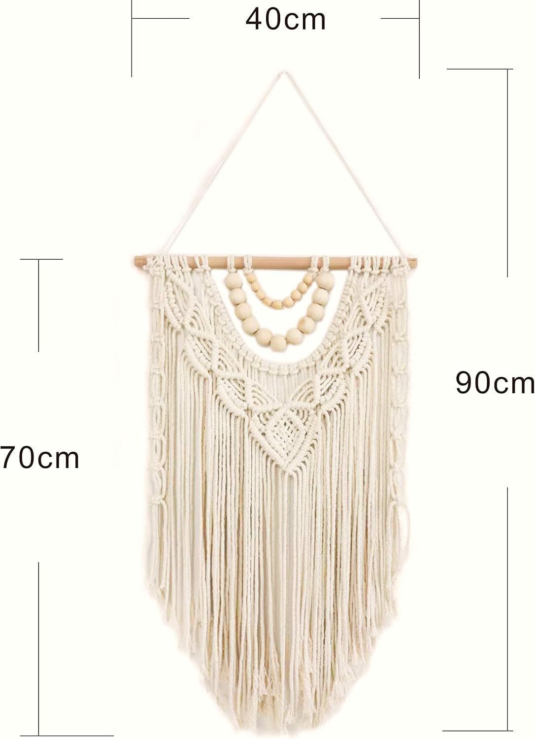 Macrame Wall Hanging Boho Macrame Tapestry Woven Home Decor Wall Pediment / 27.6"L x 15.7"W
