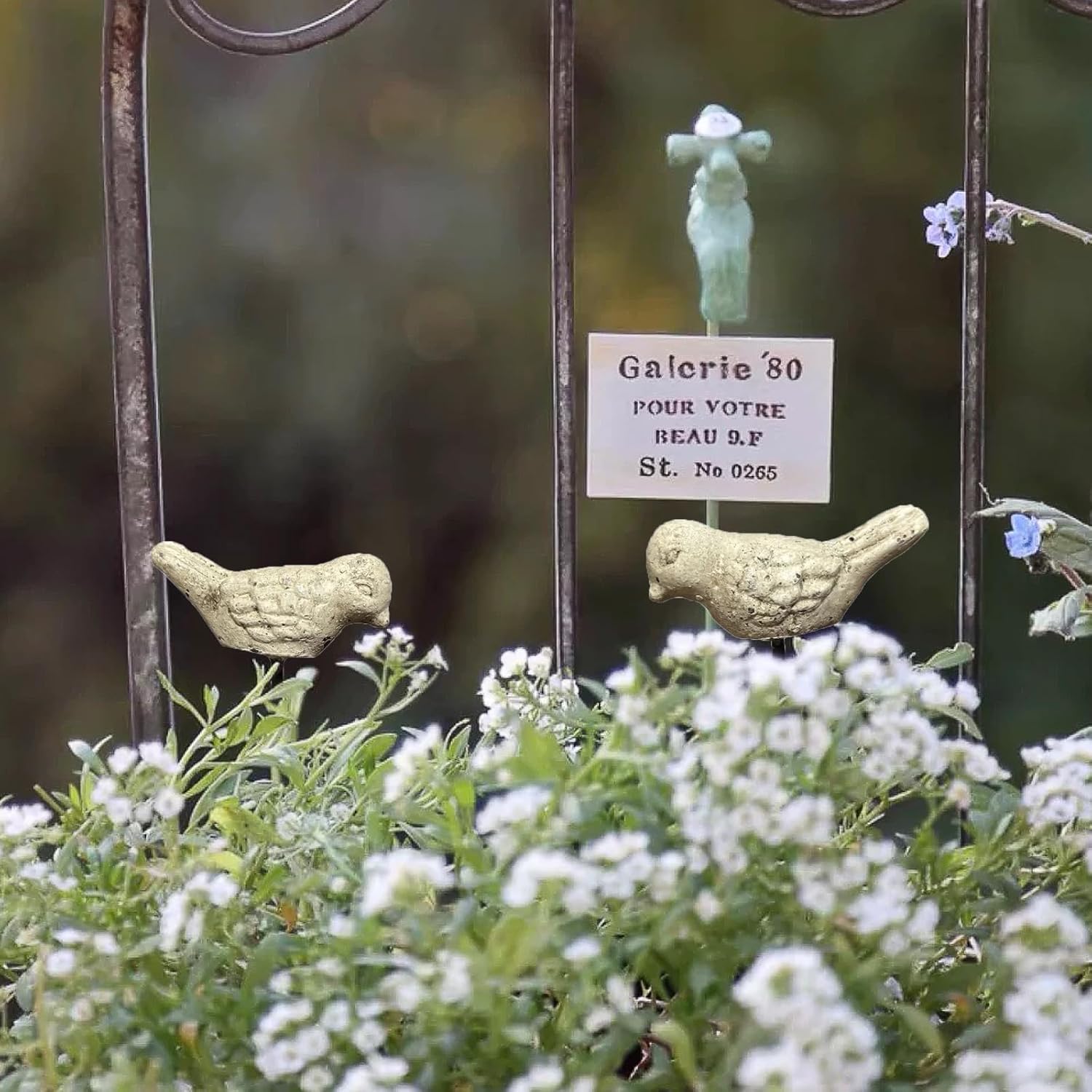 Miniature Bird Decorative Stakes Mini Bird Picks Figures Fairy Garden Accessories / Set of 2