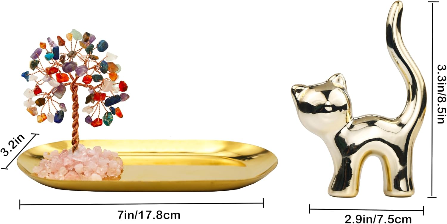 Cat Ring Holder Cat Lovers Gifts for Women / Golden Cat