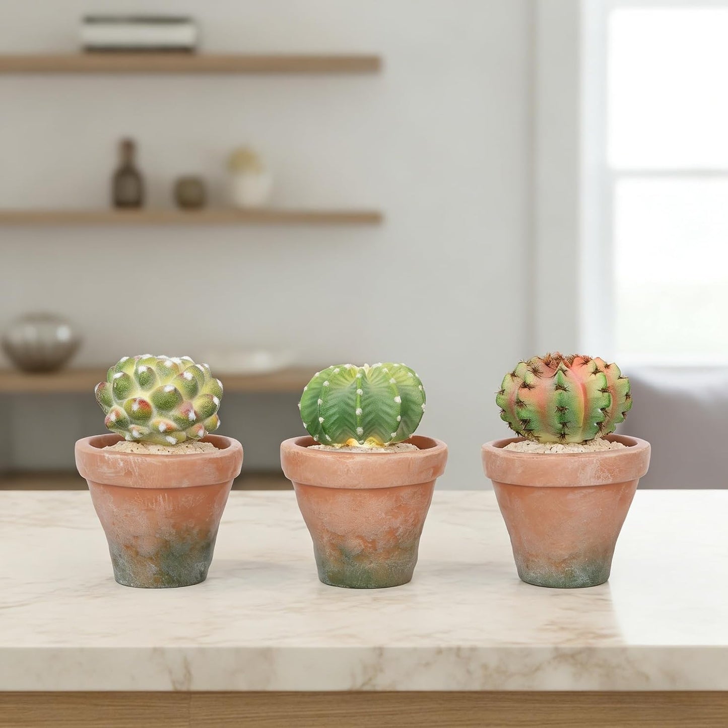 Lifelike Artificial Succulent Plants / Succulent A-3.6in Pot / White / 5.6 Inch