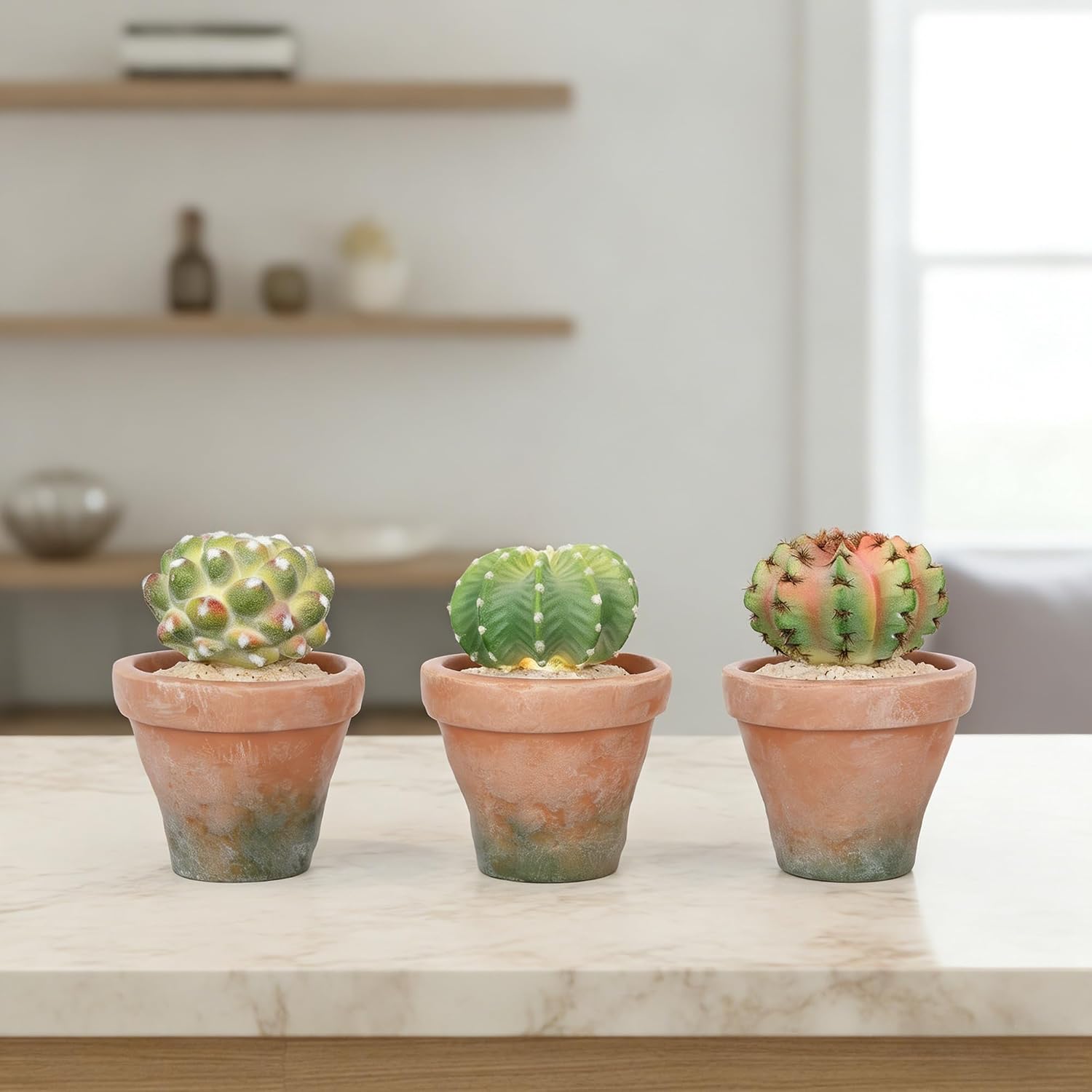 Lifelike Artificial Succulent Plants / Succulent A-3.6in Pot / White / 5.6 Inch