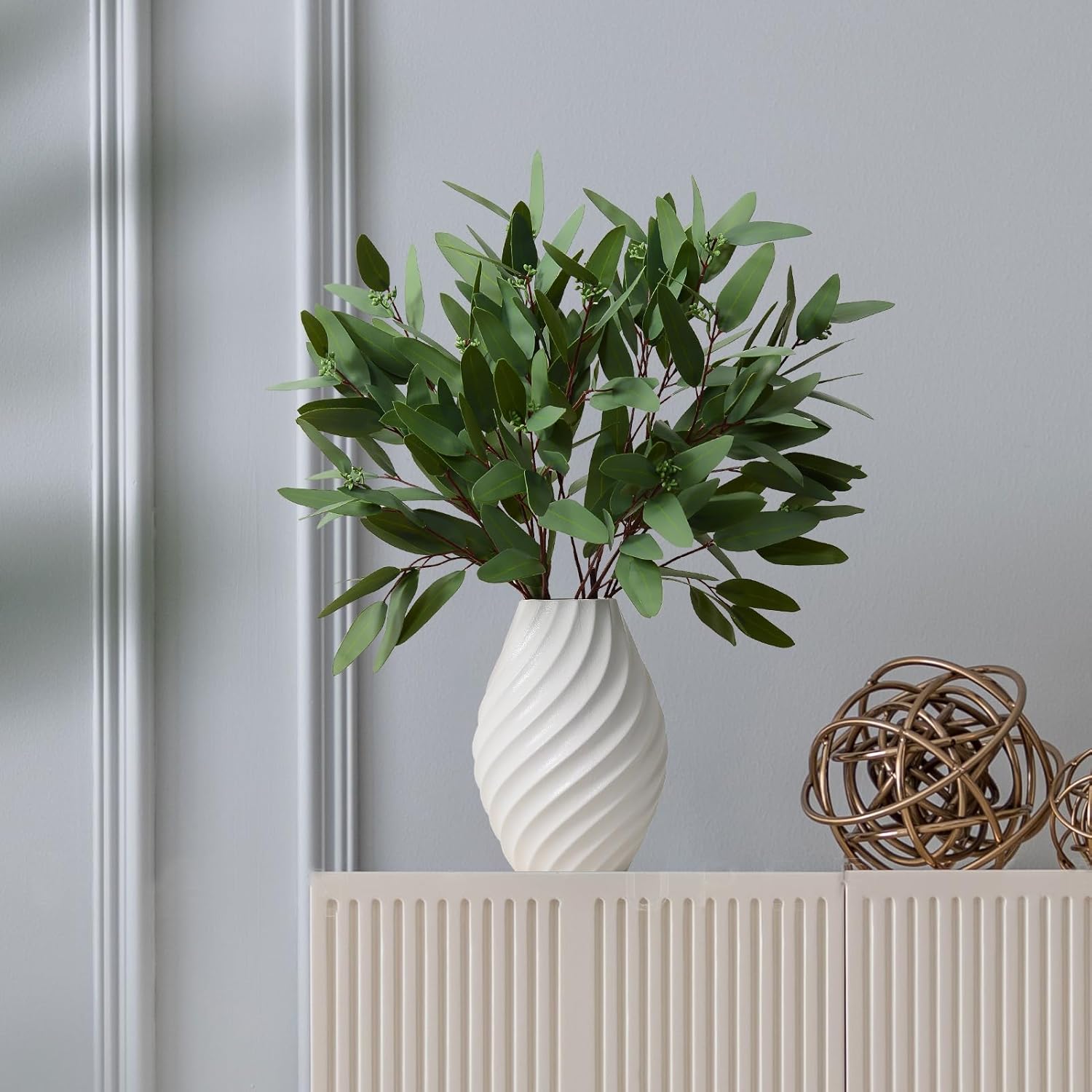 Real Touch Faux Greenery for Vase Decor / Green