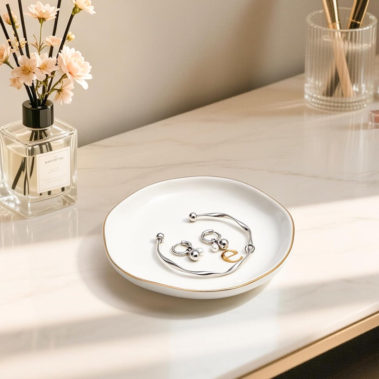 Ceramic Jewelry Tray / Gold-a