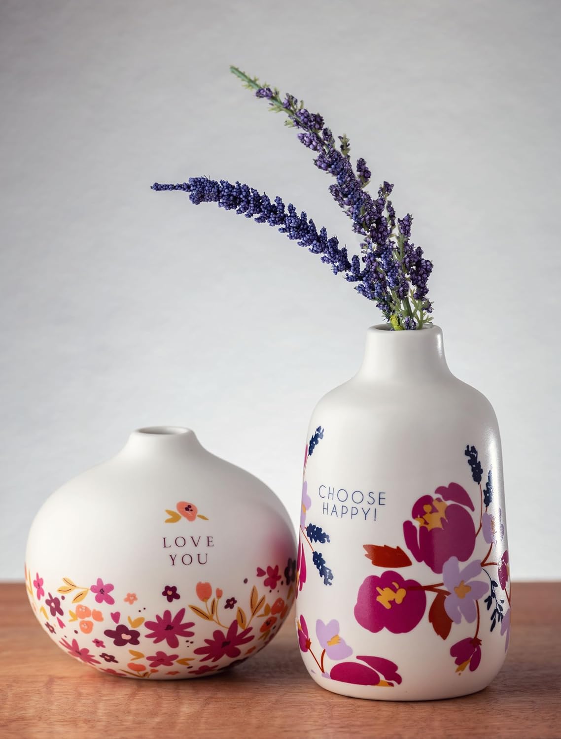 Mini Vases for Modern Farmhouse Decor / White,love You / Small