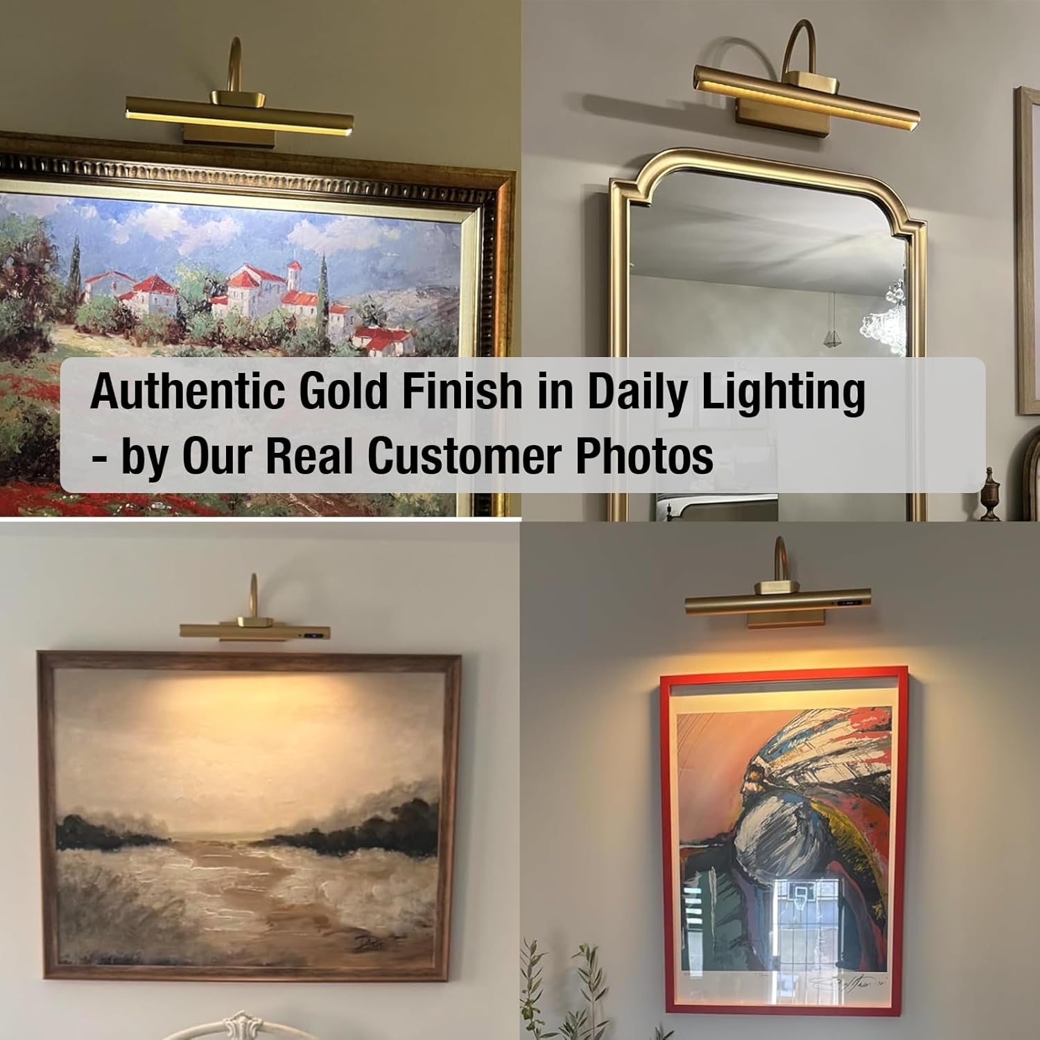 Dimmable Cordless Picture Light with Controller and Timer, Rechargeable 5000mAh Battery Wall Sconce for Wall Pictures
