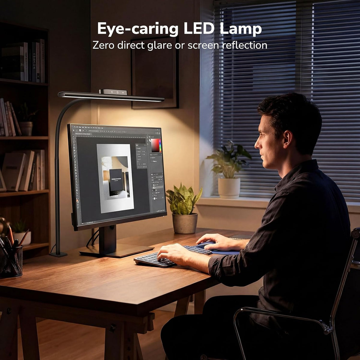 Lepro Led Desk Lamp for Home Office, Desk Light with Clamp, 11W 700LM Black | Clip on Task Light, Eye Caring 25
