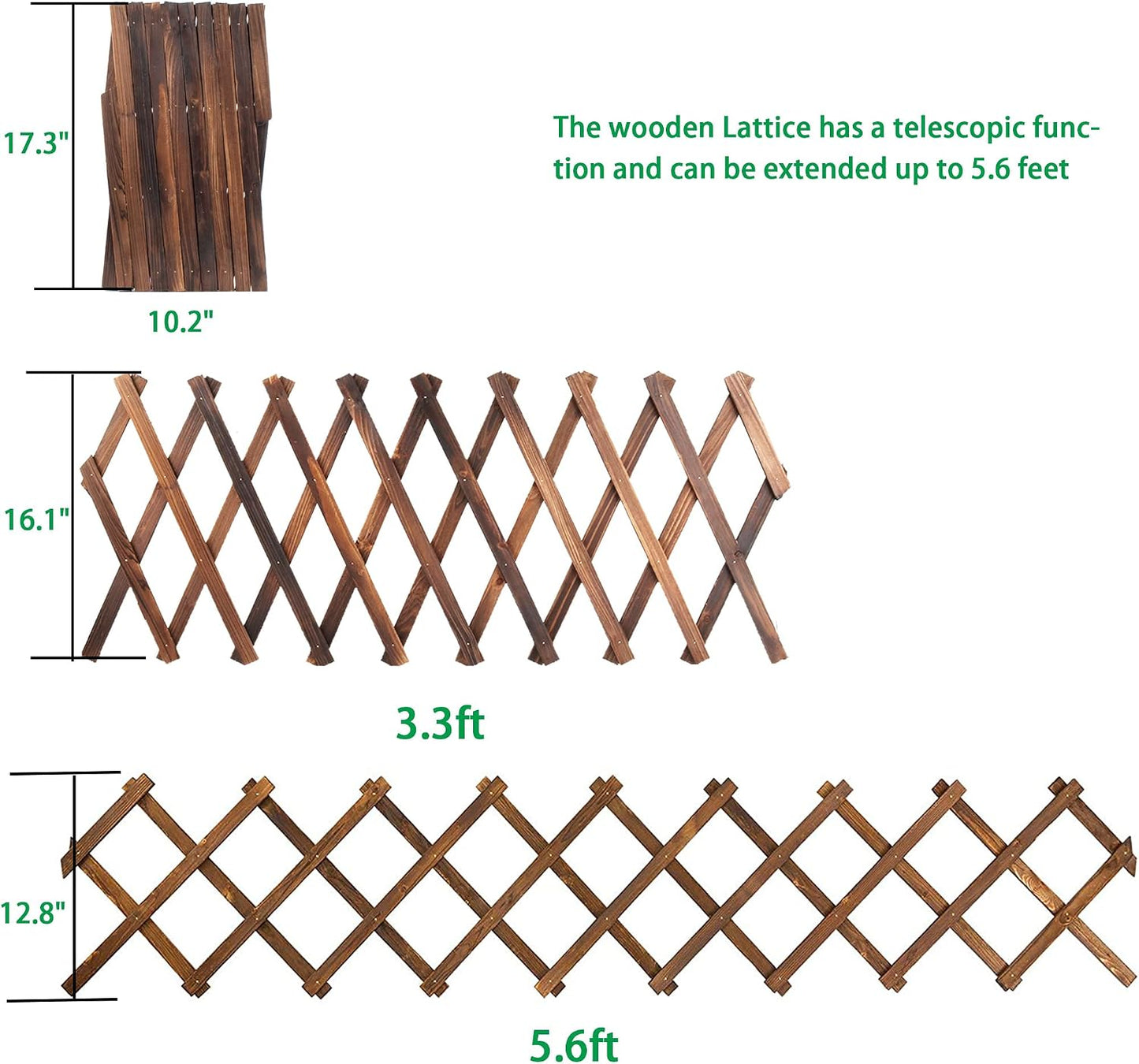 2Pack Expandable Wooden Lattice Wall,Plant Garden Trellis for Climbing Plants Outdoor, Plant Vertical Rack Wall Decor