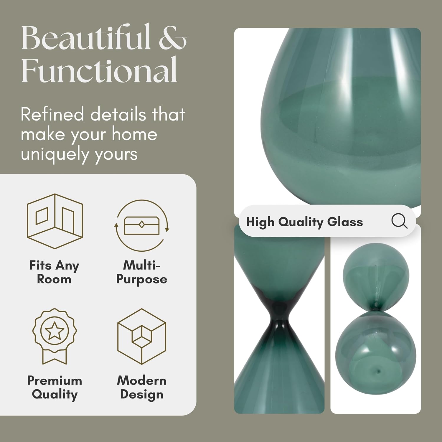 Modern Glass Decorative Accent / Blue / Set of 17