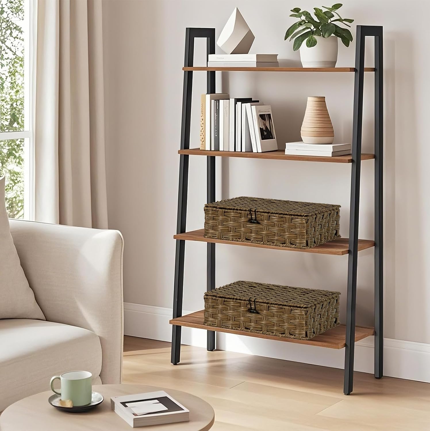 Woven Rattan Organizer Bins / Brown / Set of 2