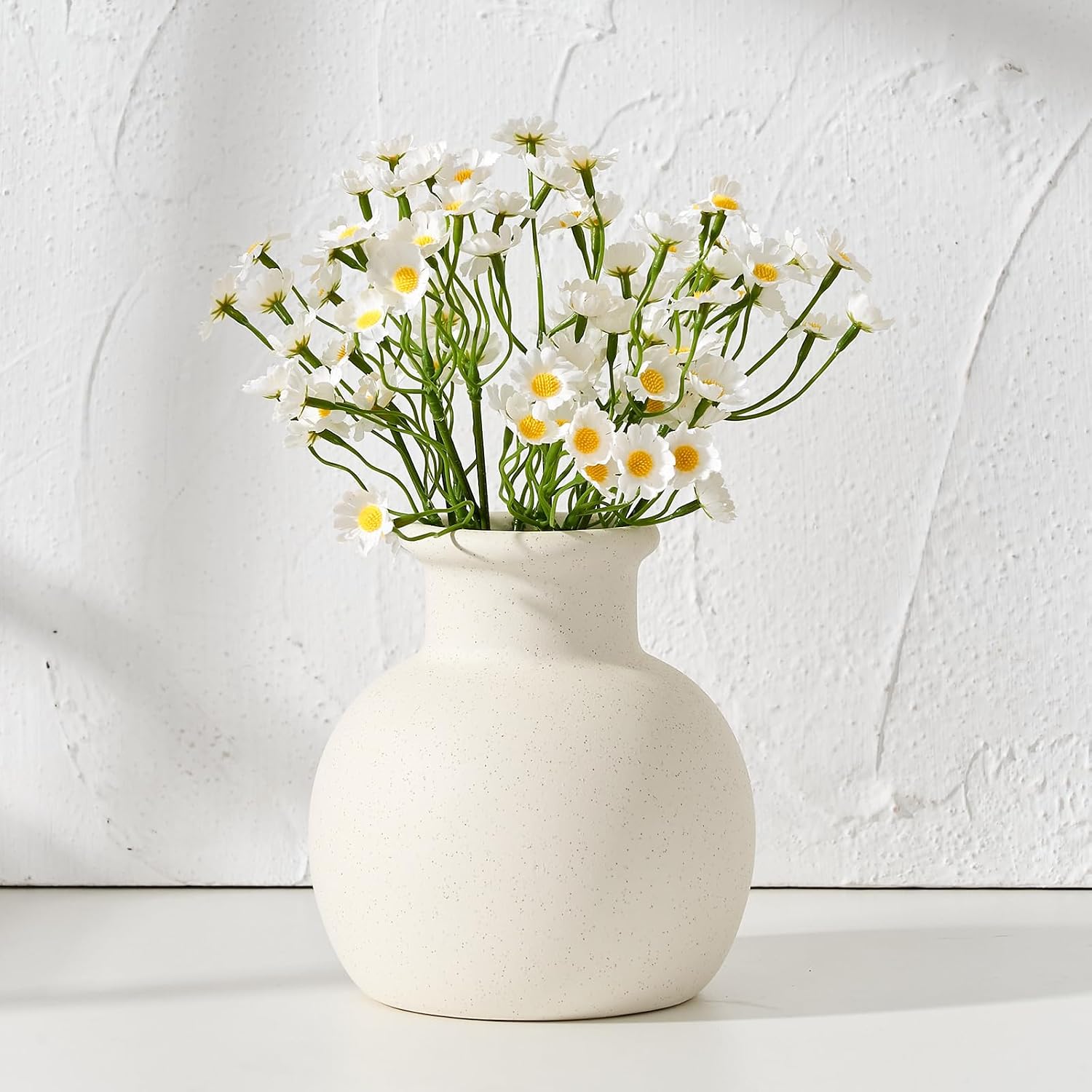 Spotted Ceramic Modern Vase / 18795-white / 5.8 Inch