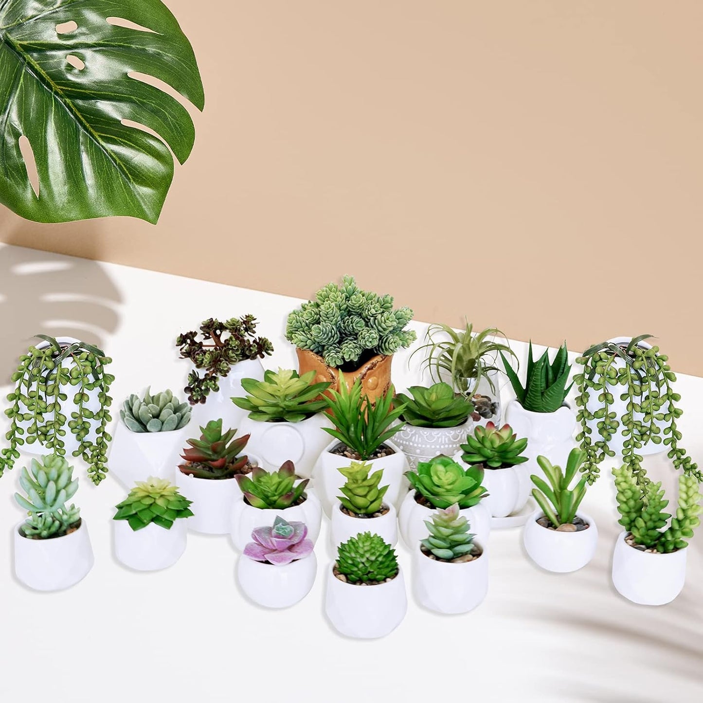 Bulk Artificial Succulents Plants Unpotted Small Aloe Hanging String of Pearls / Green / Set of 22