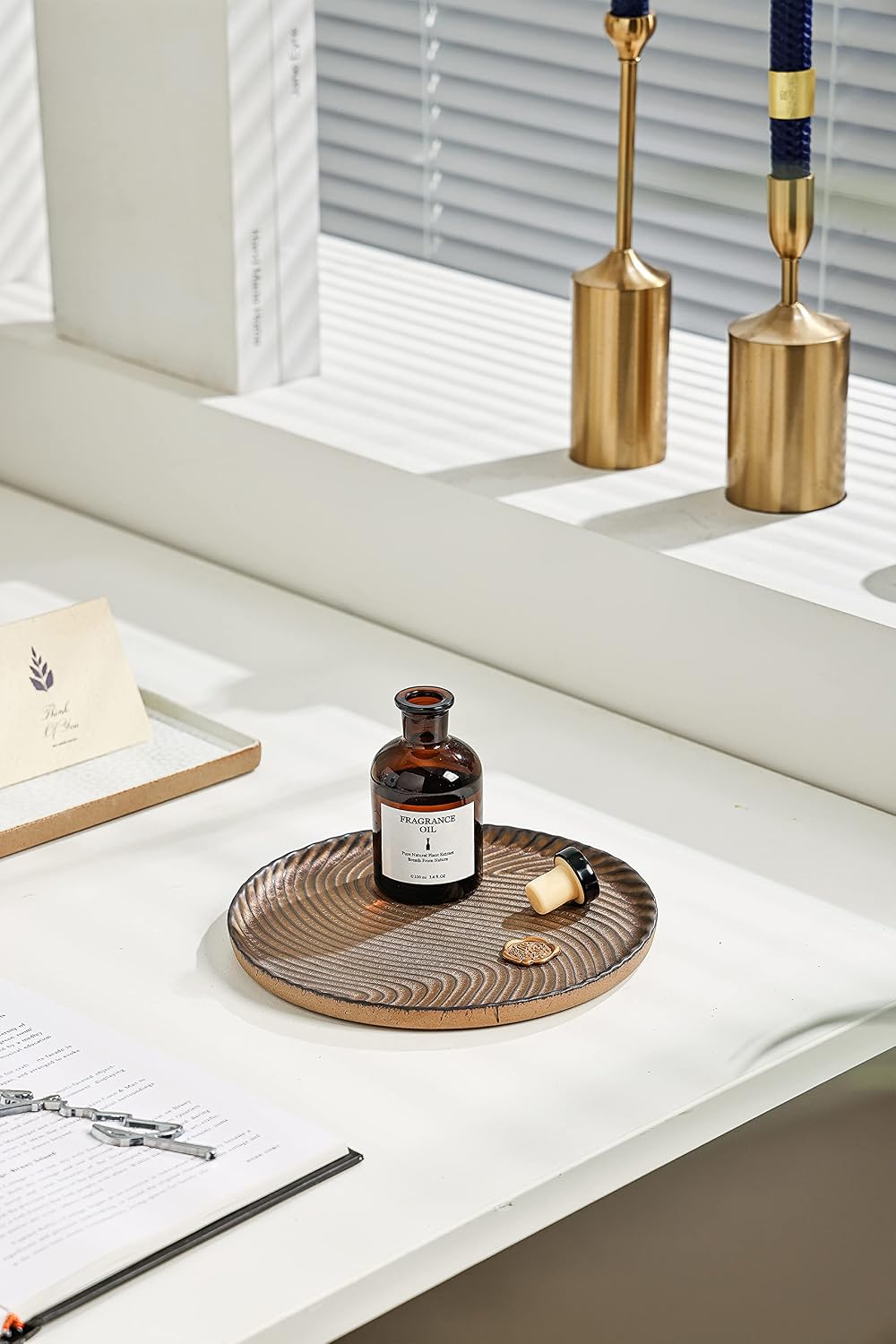 Vanity Tray / Candle Tray / Brown / Set of 8