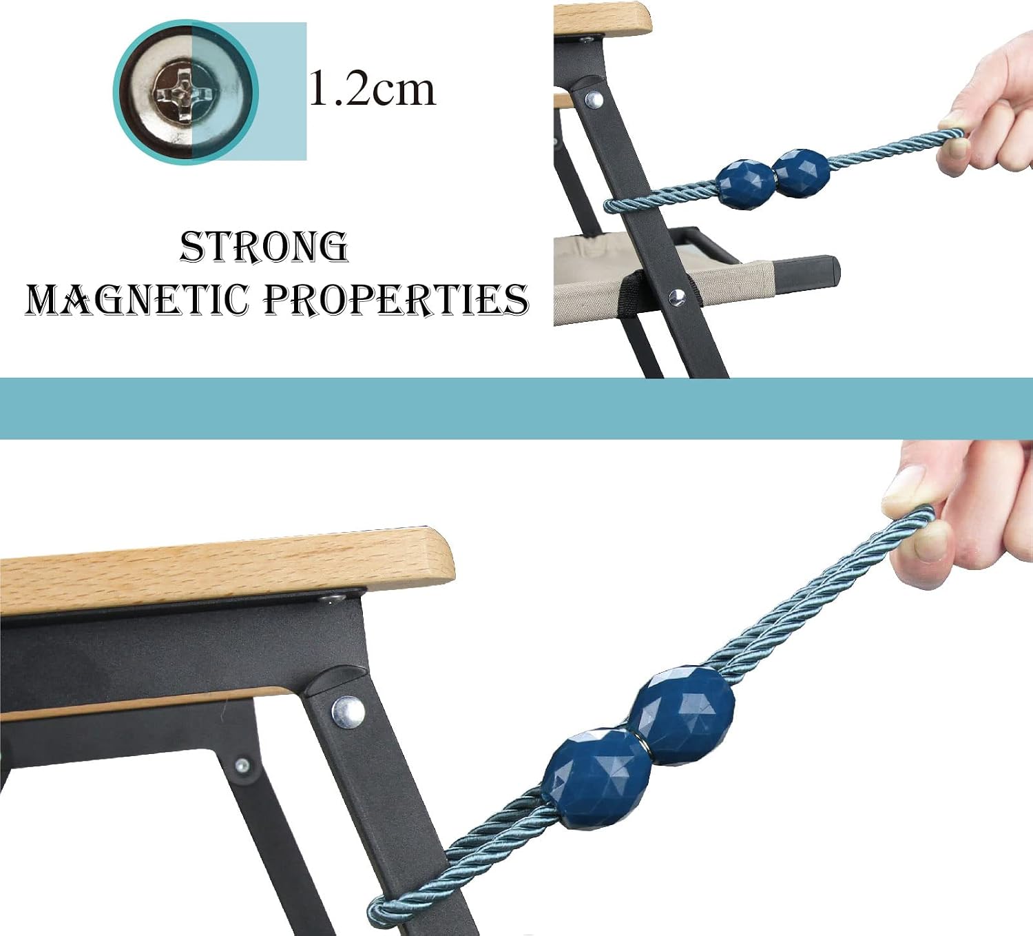 Strong Magnetic Curtain Tiebacks Decorative Rope Tie Backs Holdbacks Porlau | 6 Pack Blue Outdoor Curtain Rope Tiebacks