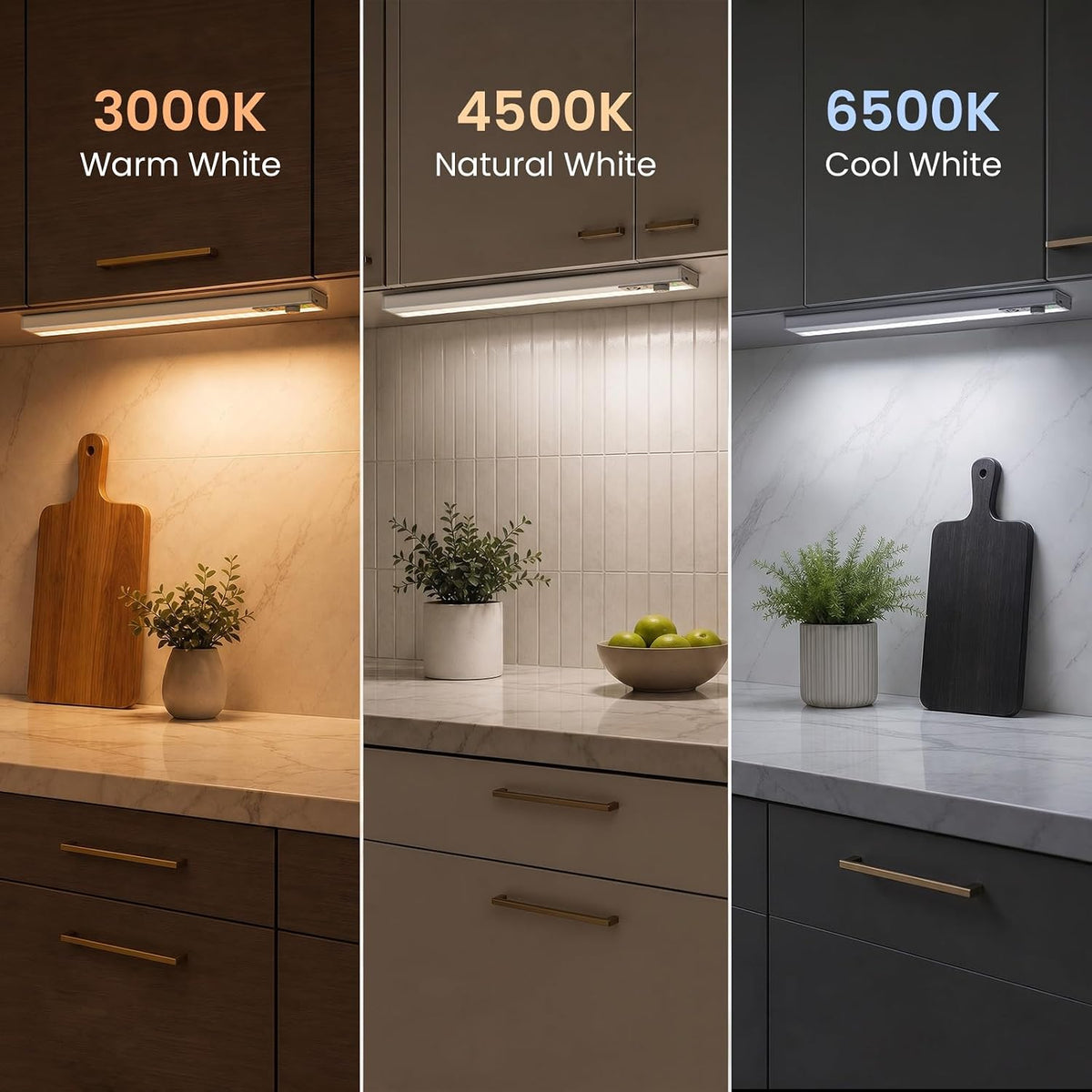 EZVALO 16.5inch Under Cabinet Lighting Wireless, Wide Even Glow, 8000mAh Rechargeable Motion Sensor Light Indoor, 3